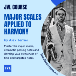 Jazz video lesson course Major Scales applied to Harmony by Alex Terrier